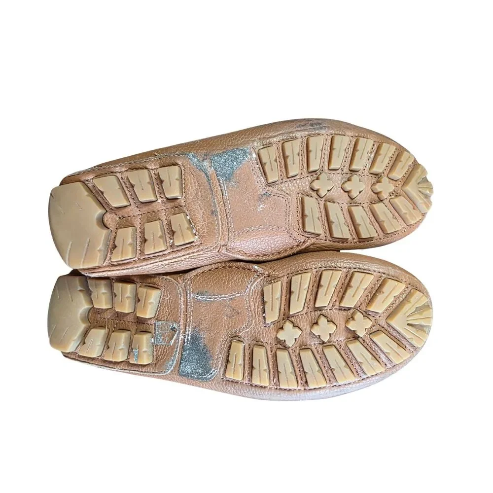 Coach Arlene Chestnut Brown Pebble Leather Turnlock Loafers Flats Size 8